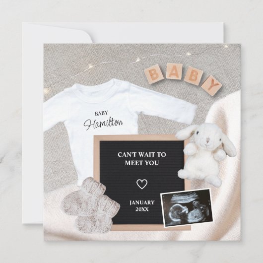 冬の写真の妊娠を満たすために待つことができない 案内状 (正面)