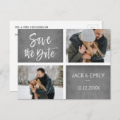 冬の写真の日付カードの保存 案内ポストカード (正面/裏面)