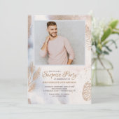 冬の写真バースデーパーティ招待状 招待状 (スタンド正面)