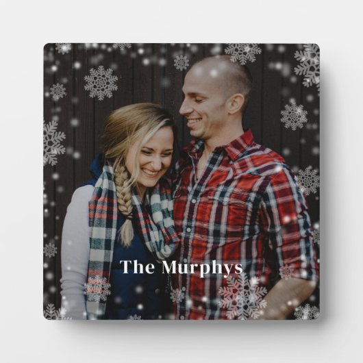 冬の写真パーソナライズされたデスクトップのプラーク フォトプラーク (正面)