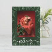 冬の写真ベビーの誕生のお知らせ シーズンカード (スタンド正面)