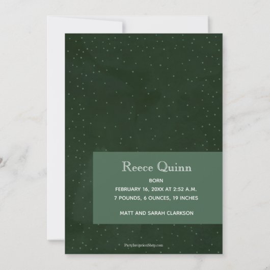 冬の写真ベビーの誕生のお知らせ シーズンカード (裏面)