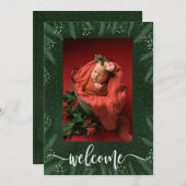 冬の写真ベビーの誕生のお知らせ シーズンカード (正面/裏面)