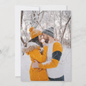 冬の写真 恋する雪 結婚式前ウェディングシャワー 招待状 (裏面)