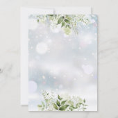 冬の冬のピンク色の赤ちゃんシャワー外の寒さ 招待状 (裏面)