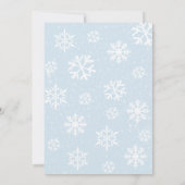 冬の冬の外で寒い森林動物の赤ちゃんシャワー 招待状 (裏面)