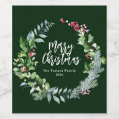 冬の冬の緑のブラシ ワインラベル (シングルラベル)