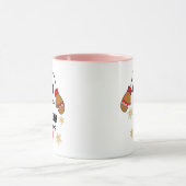 冬の冷たい手の暖かいハート、クリスマスプレゼント マグカップ (中央)