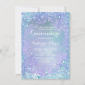 冬の凍っていワンダーランドパープルティール(緑がかった色)キンセアニェラ 招待状 (正面)