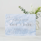 冬の凍ってい銀の雪の日を保存 招待状 (スタンド正面)