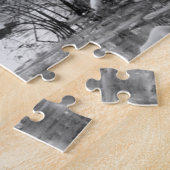 冬の凍結する川上のアーチ橋 ジグソーパズル (側面)