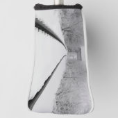 冬の列車の線路 ゴルフヘッドカバー (回転90)