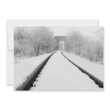 冬の列車の線路