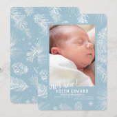 冬の到来 フォト 出生発表 招待状 (正面/裏面)