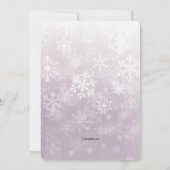 冬の到着のばら色の写真の誕生の発表 案内状 (裏面)