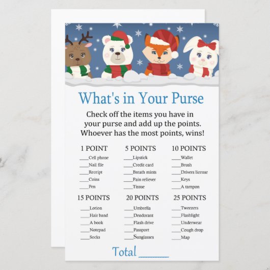 冬の動物あなたの財布のゲームの中に何が (正面/裏面)