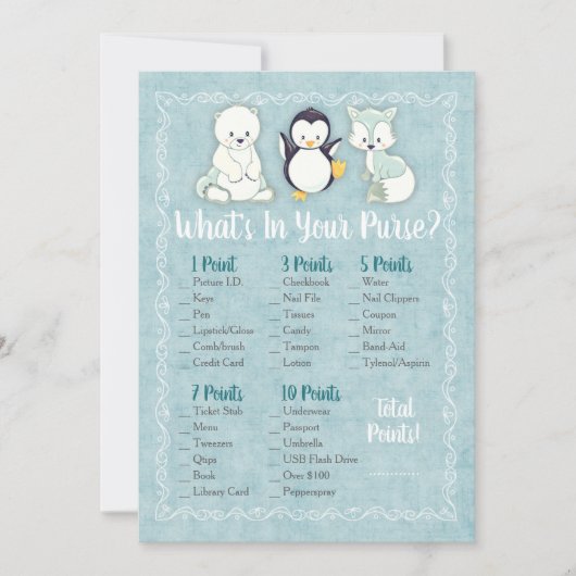 冬の動物あなたの財布シャワーゲームの中にあるものを (正面)