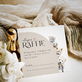 冬の動物おむつラッフルベビーシャワー エンクロージャーカード