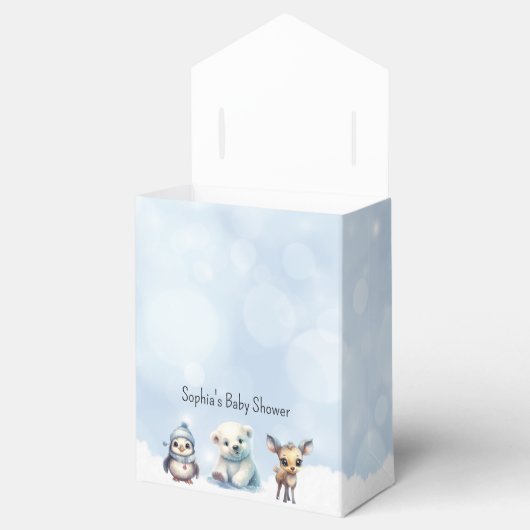 冬の動物が赤ちゃんシャワーの外で寒い フェイバーボックス (オープン)