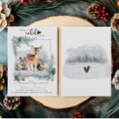 冬の動物が赤ちゃんシャワーの外で寒い 招待状