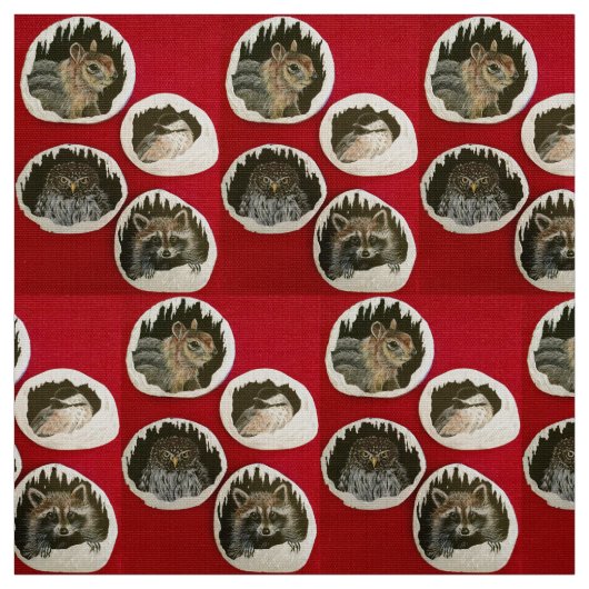 「冬の動物たち」 ファブリック (見本)