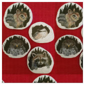 「冬の動物たち」 ファブリック (クローズアップ)