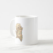 冬の動物のオッタークリスマス雪 コーヒーマグカップ (正面左)