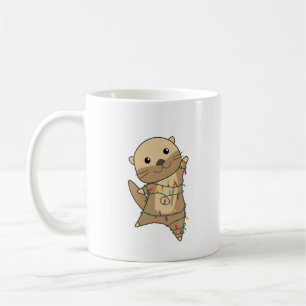 冬の動物のオッタークリスマス雪 コーヒーマグカップ