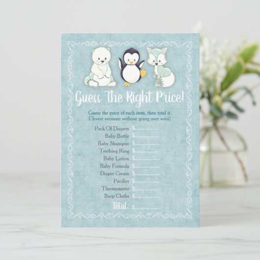 冬の動物のベビーは、正しい価格ゲームを推測 (スタンド正面)