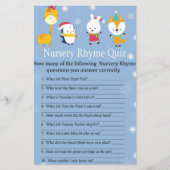 冬の動物の子供部屋韻クイズ赤ちゃんシャワーゲーム (正面)