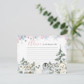 冬の動物の性別が雪の結晶を明らかにするアドバイスカード エンクロージャーカード (スタンド正面)