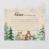 冬の動物の性別が雪の結晶を明らかにするアドバイスカード エンクロージャーカード (正面)