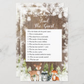 冬の動物の木の雪の結晶を見つけるゲストゲーム (正面/裏面)