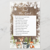 冬の動物の木の雪の結晶を見つけるゲストゲーム (正面)