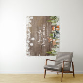 冬の動物の木の雪の結晶ベビーシャワーへようこそ タペストリー (インサイチュ)