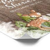 冬の動物の木の雪の結晶ベビーシャワーへようこそ ポスター (角)