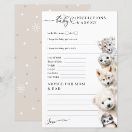 冬の動物の赤ちゃんシャワーゲーム外の寒さ