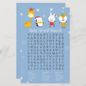 冬の動物の赤ちゃんシャワー単語検索ゲーム (正面/裏面)