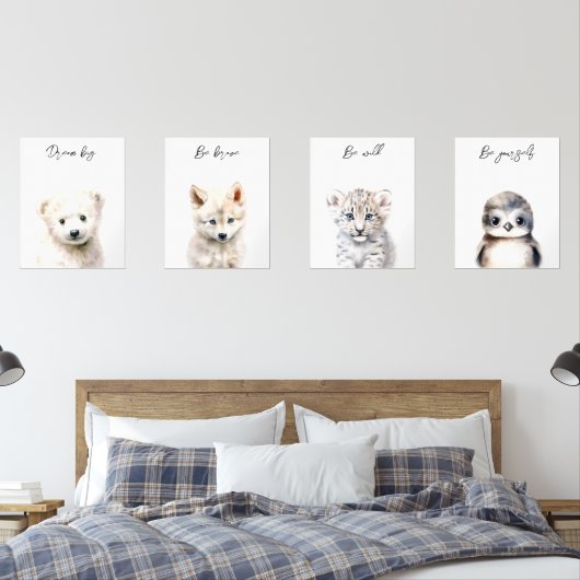 冬の動物の赤男女兼用ちゃんシャワーギフト (寝室)