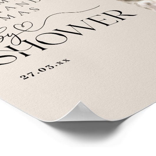 冬の動物の赤男女兼用ちゃんシャワーフォーム ポスター (角)