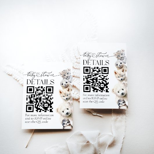 冬の動物の赤男女兼用ちゃんシャワー詳細 エンクロージャーカード