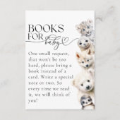 冬の動物の赤男女兼用ちゃんシャワー エンクロージャーカード (正面)