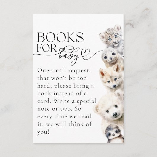 冬の動物の赤男女兼用ちゃんシャワー エンクロージャーカード (正面)