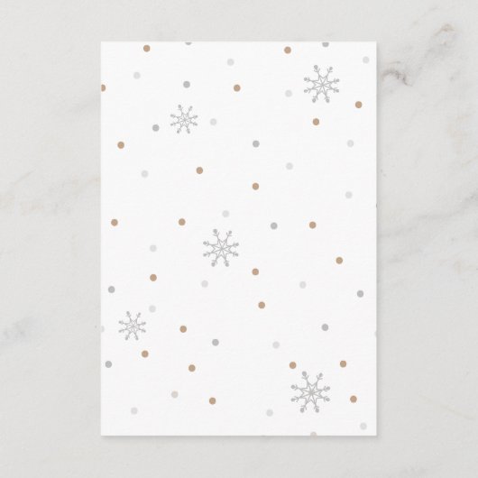 冬の動物の赤男女兼用ちゃんシャワー エンクロージャーカード (裏面)