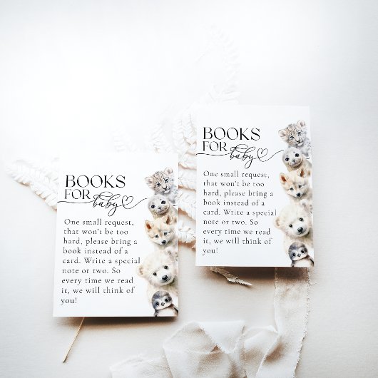 冬の動物の赤男女兼用ちゃんシャワー エンクロージャーカード