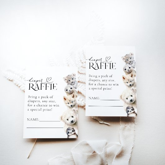 冬の動物の赤男女兼用ちゃんシャワー エンクロージャーカード