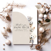 冬の動物の赤男女兼用ちゃんシャワー サンキューカード