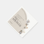 冬の動物の赤男女兼用ちゃんシャワー スタンダードカクテルナプキン (角)