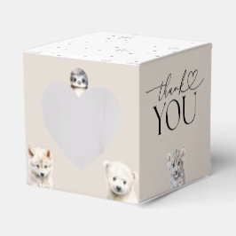 冬の動物の赤男女兼用ちゃんシャワー フェイバーボックス