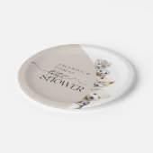 冬の動物の赤男女兼用ちゃんシャワー ペーパープレート (アングル)